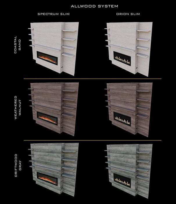 Modern Flames Allwood Media Side Wall System for SPS-60B (2'W x 7' 10"H)
