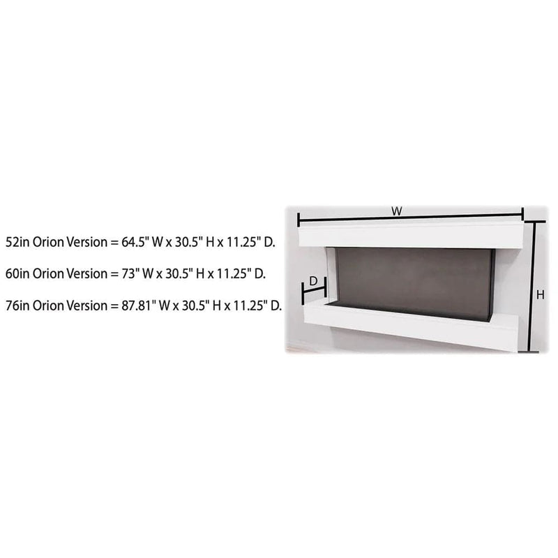 Modern Flames ORION MULTI 120" Heliovision Electric Fireplace (9" Deep - 18" Viewing)