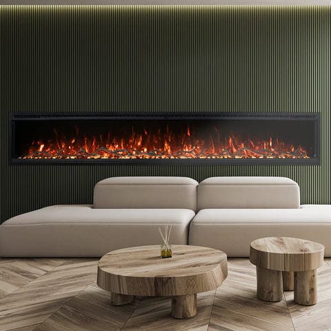 Modern Flames SPECTRUM SLIMLINE 100" Built-In Linear Electric Fireplace (4" Deep - 96" x 12" Viewing)