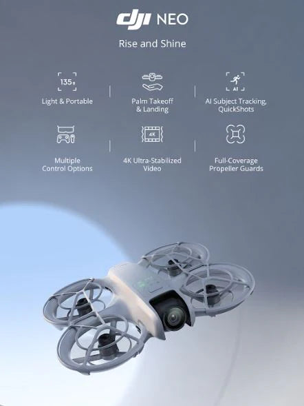 DJI Neo Combo Palm-Sized 4K Stabilized Video Drone with 3 Batteries (Open Box)