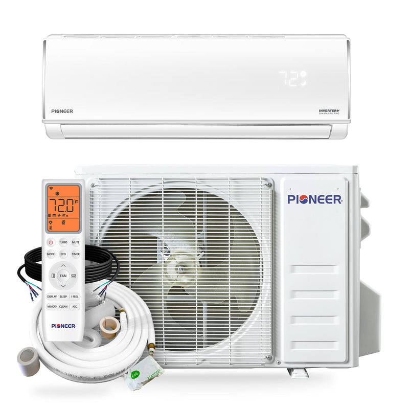 Pioneer® Diamante Pro™ 9,000 BTU 20 SEER2 230V High-Wall Ductless Mini-Split Air Conditioner Inverter Heat Pump with 16 Ft. Kit