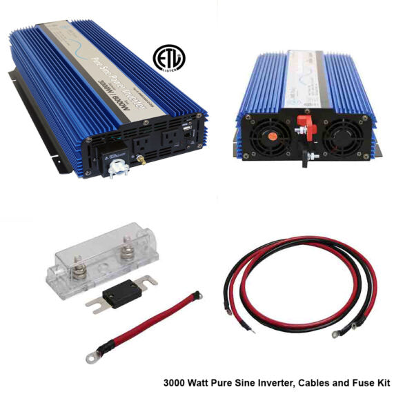 Aims Power 3000 Watt Pure Sine Power Inverter Kit