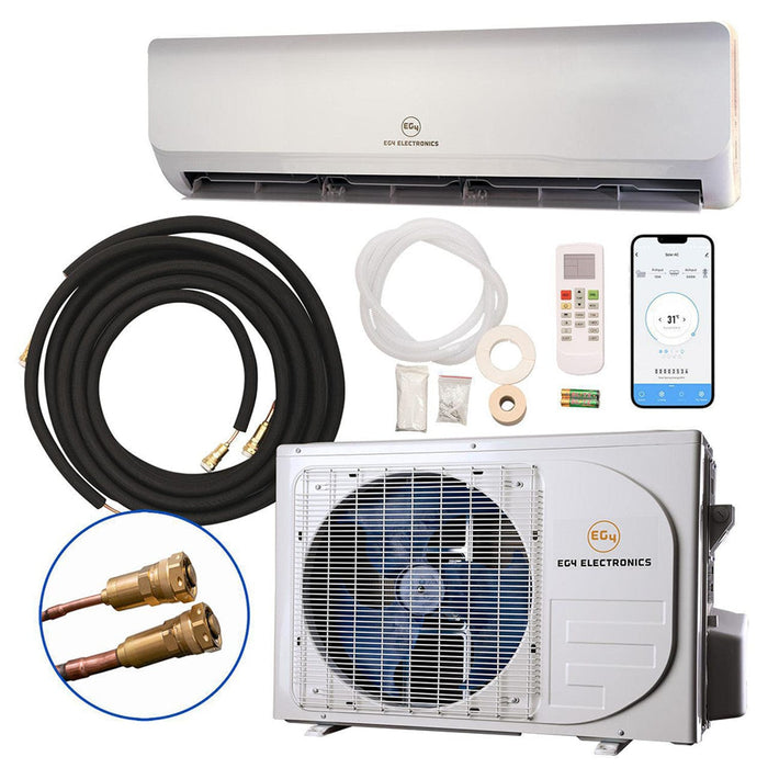EG4 24kBTU Hybrid Solar Mini-Split Air Conditioner Heat Pump AC/DC| 24000 BTU | SEER2 21| Energy Star Certified | Plug-n-Cool Do-It-Yourself Installation