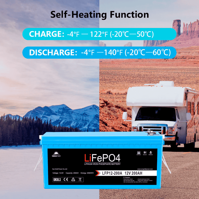 self heating function 12v 200ah