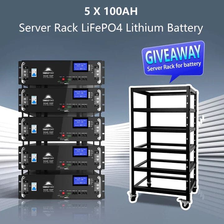 server rack with 5pcs 100ah