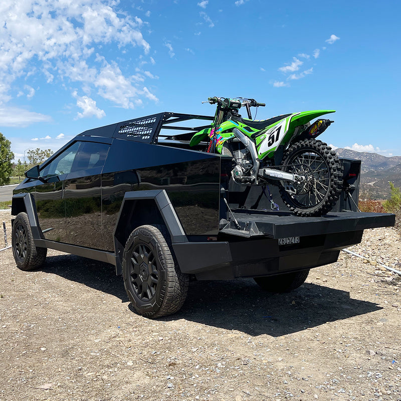CYBERTRUCKco TESLA CYBERTRUCK MOTO RACK -Stainless Steel & Aluminum Matte Black