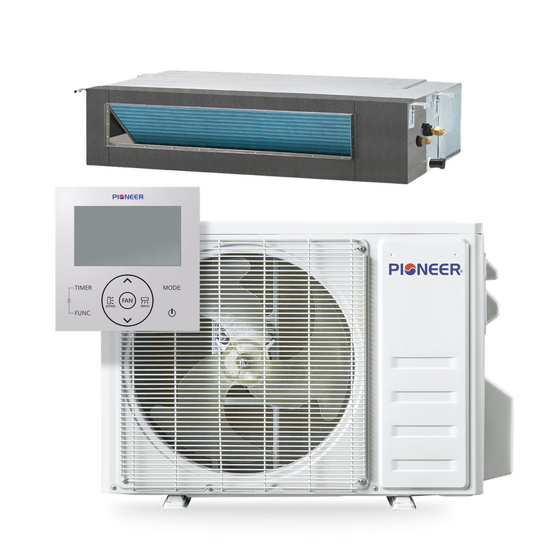 Pioneer® Quantum Ultra™ 12,000 BTU 18.5 SEER2 230V Ceiling Concealed Ducted Mini-Split Air Conditioner Inverter Heat Pump Full Set