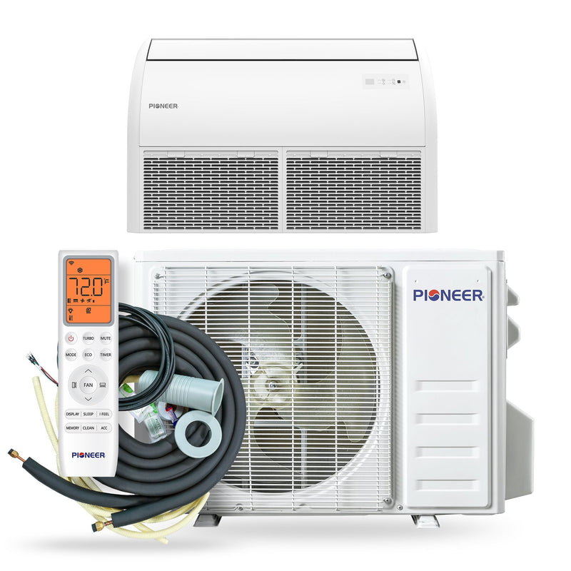 Pioneer® Quantum Ultra™ 24,000 BTU 20 SEER2 230V Floor/Ceiling/Low-Wall Ductless Mini-Split Air Conditioner Inverter Heat Pump Full Set