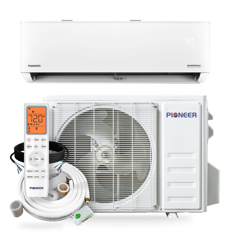 Pioneer® Quantum Ultra™ 24,000 BTU 23 SEER2 230V High-Wall Ductless Energy-Star Mini-Split Air Conditioner Inverter Heat Pump Full Set