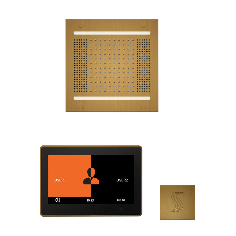 ThermaSol Wellness Steam Package with 10" ThermaTouch Square, HydroVive 14 Rainhead, SteamVection Square