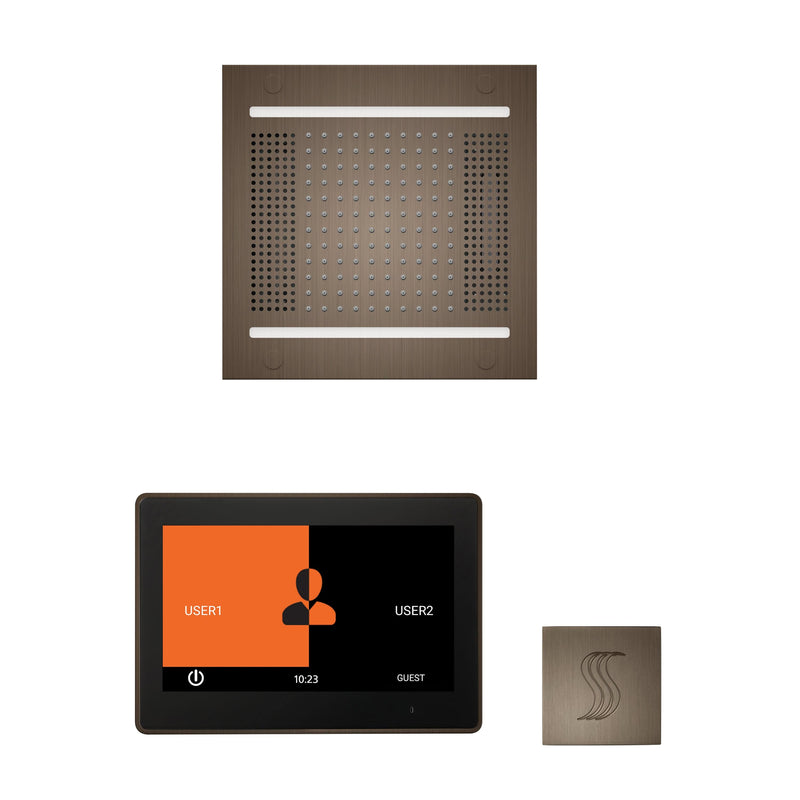 ThermaSol Wellness Steam Package with 10" ThermaTouch Square, HydroVive 14 Rainhead, SteamVection Square