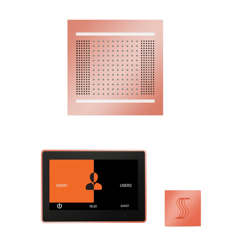 ThermaSol Wellness Steam Package with 10" ThermaTouch Square, HydroVive 14 Rainhead, SteamVection Square