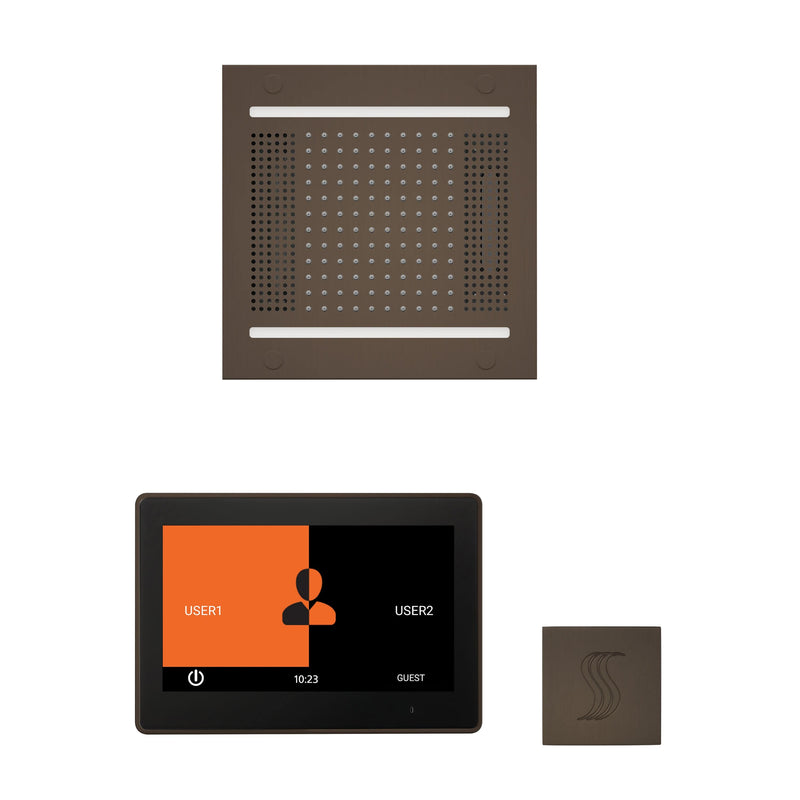 ThermaSol Wellness Steam Package with 10" ThermaTouch Square, HydroVive 14 Rainhead, SteamVection Square