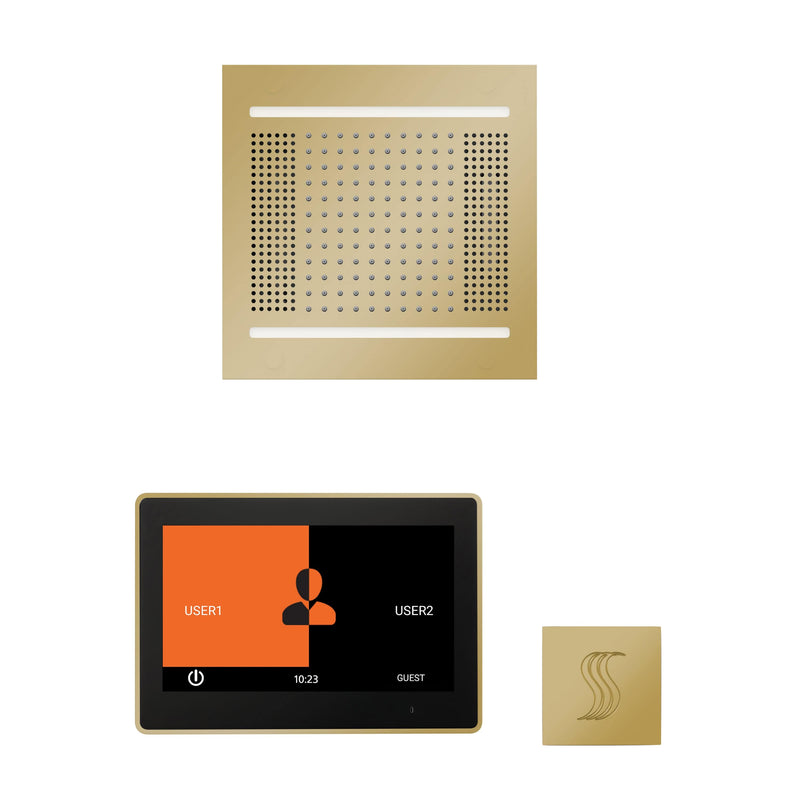 ThermaSol Wellness Steam Package with 10" ThermaTouch Square, HydroVive 14 Rainhead, SteamVection Square