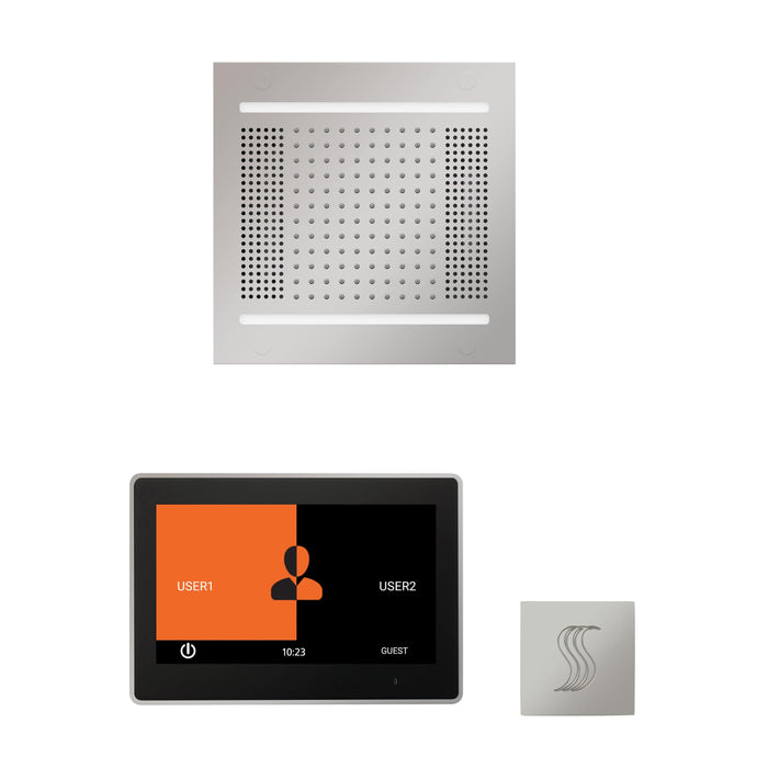 ThermaSol Wellness Steam Package with 10" ThermaTouch Square, HydroVive 14 Rainhead, SteamVection Square