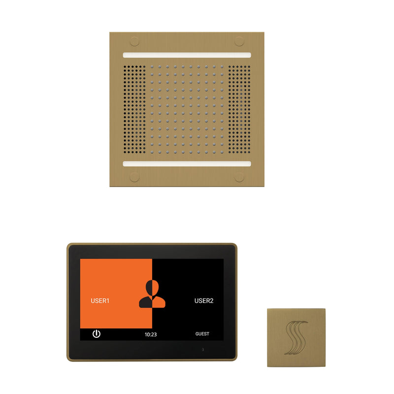 ThermaSol Wellness Steam Package with 10" ThermaTouch Square, HydroVive 14 Rainhead, SteamVection Square