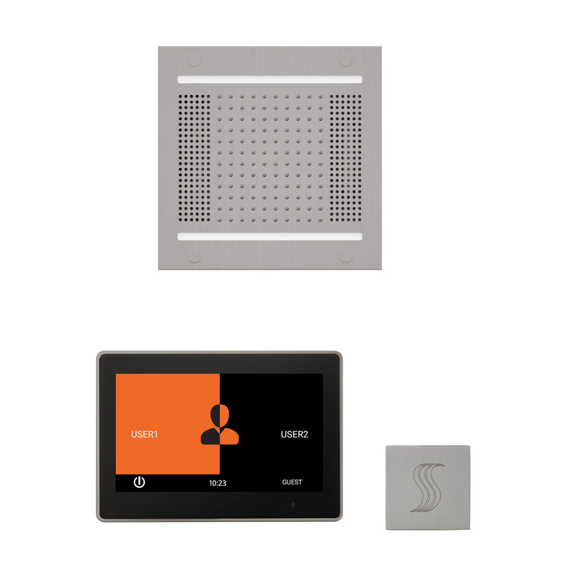 ThermaSol Wellness Steam Package with 10" ThermaTouch Square, HydroVive 14 Rainhead, SteamVection Square
