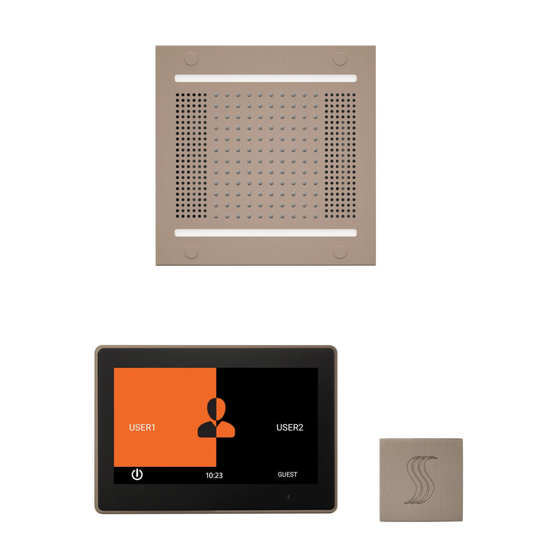 ThermaSol Wellness Steam Package with 10" ThermaTouch Square, HydroVive 14 Rainhead, SteamVection Square