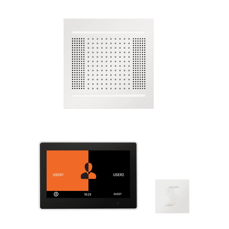 ThermaSol Wellness Steam Package with 10" ThermaTouch Square, HydroVive 14 Rainhead, SteamVection Square