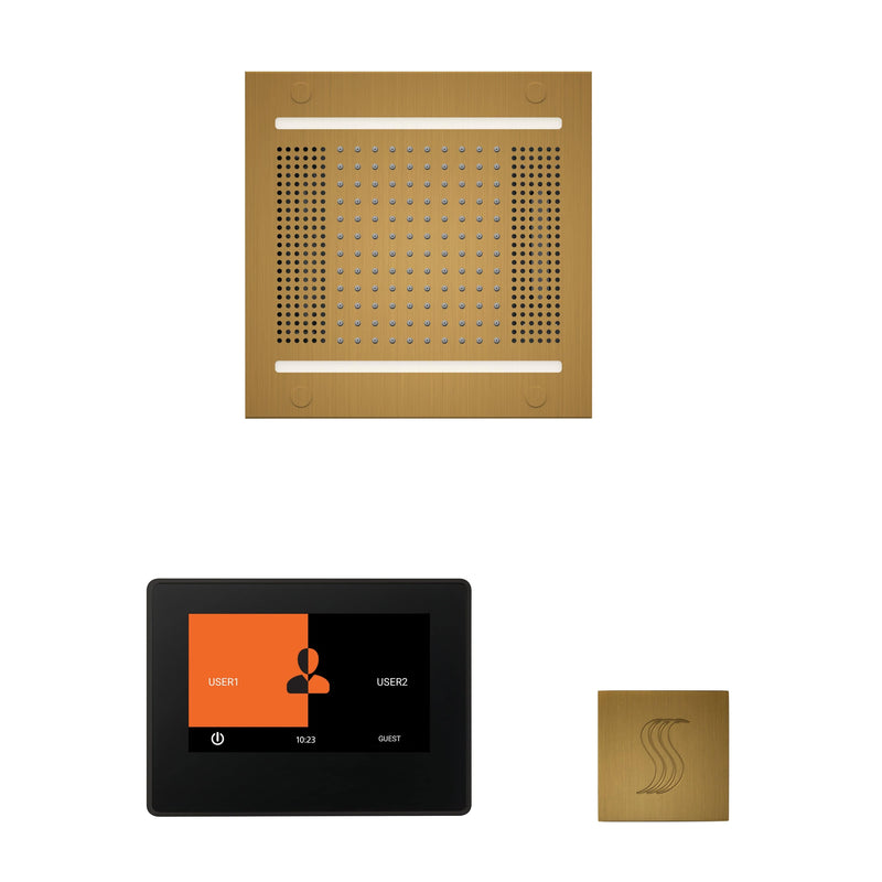 ThermaSol Wellness Steam Package with 7" ThermaTouch Control, HydroVive 14 Rainhead, SteamVection Square