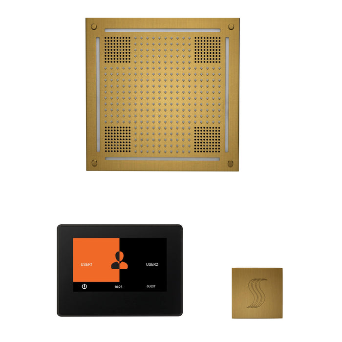 ThermaSol Wellness Steam Package with 7" ThermaTouch Control, HydroVive 18 Rainhead, SteamVection Square