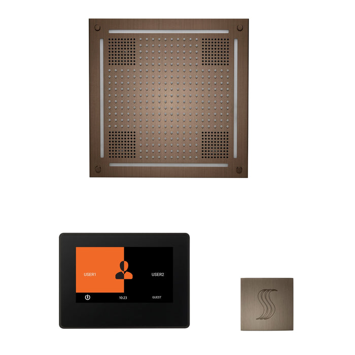 ThermaSol Wellness Steam Package with 7" ThermaTouch Control, HydroVive 18 Rainhead, SteamVection Square