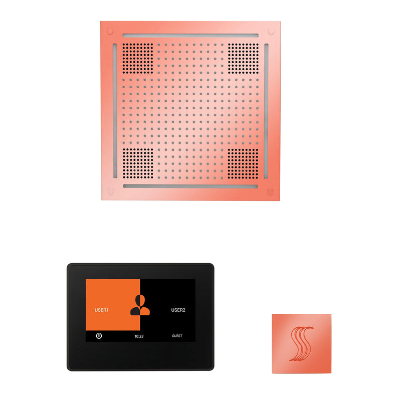 ThermaSol Wellness Steam Package with 7" ThermaTouch Control, HydroVive 18 Rainhead, SteamVection Square