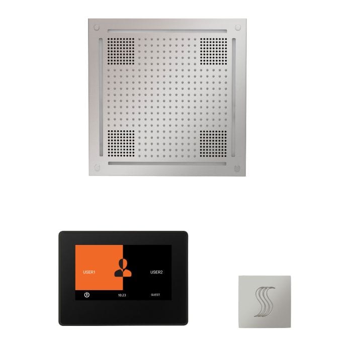 ThermaSol Wellness Steam Package with 7" ThermaTouch Control, HydroVive 18 Rainhead, SteamVection Square