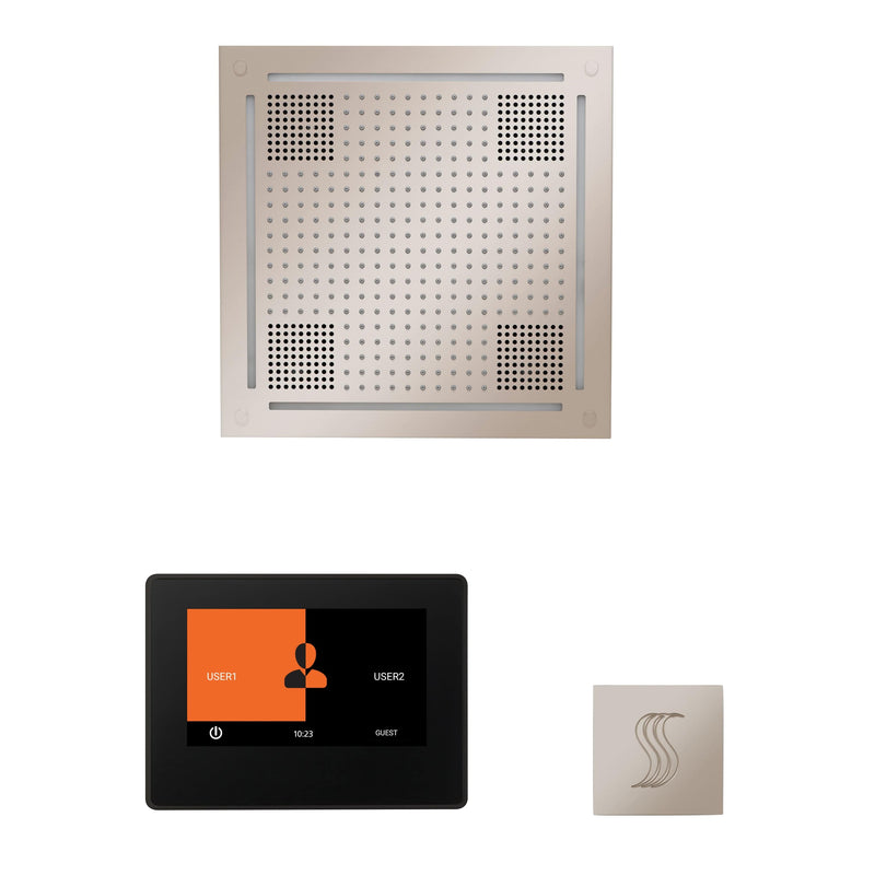 ThermaSol Wellness Steam Package with 7" ThermaTouch Control, HydroVive 18 Rainhead, SteamVection Square