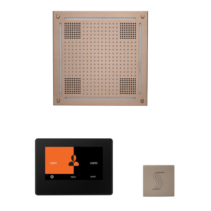 ThermaSol Wellness Steam Package with 7" ThermaTouch Control, HydroVive 18 Rainhead, SteamVection Square