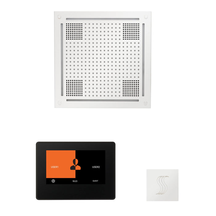 ThermaSol Wellness Steam Package with 7" ThermaTouch Control, HydroVive 18 Rainhead, SteamVection Square