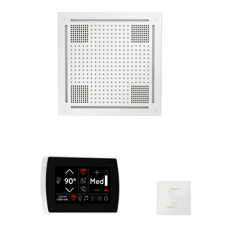 ThermaSol Wellness Steam Package with SignaTouch Control, HydroVive 18 Rainhead, SteamVection Square