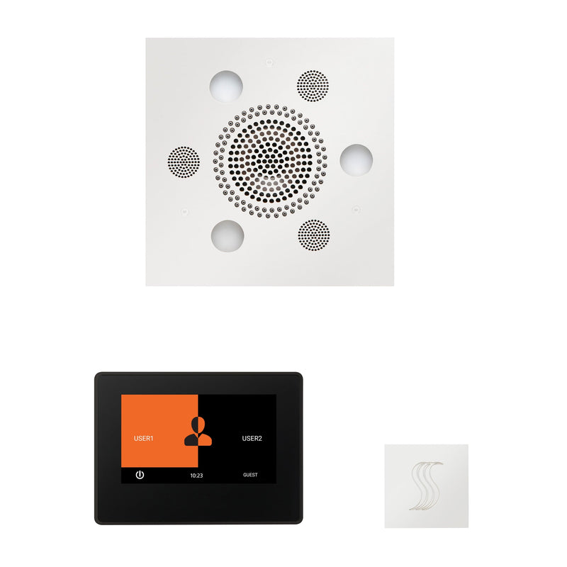 ThermaSol Wellness Steam Package with 7" ThermaTouch Control, Serenity Square Rainhead, SteamVection Square
