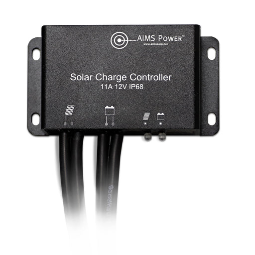 Aims Power 11 Amp Solar Charge Controller with Cables Front View