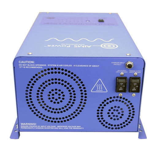 Aims Power 1500 Watt Pure Sine Inverter Charger - ETL Listed Front View
