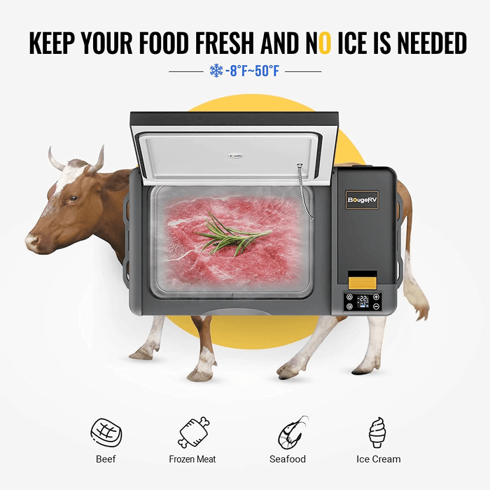 BougeRV CRPRO30 30 Quart 12V Portable Car Fridge Freezer