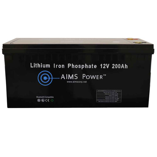 Aims Power LiFePO4 12V 200 AH Lithium Battery - Bluetooth Main View