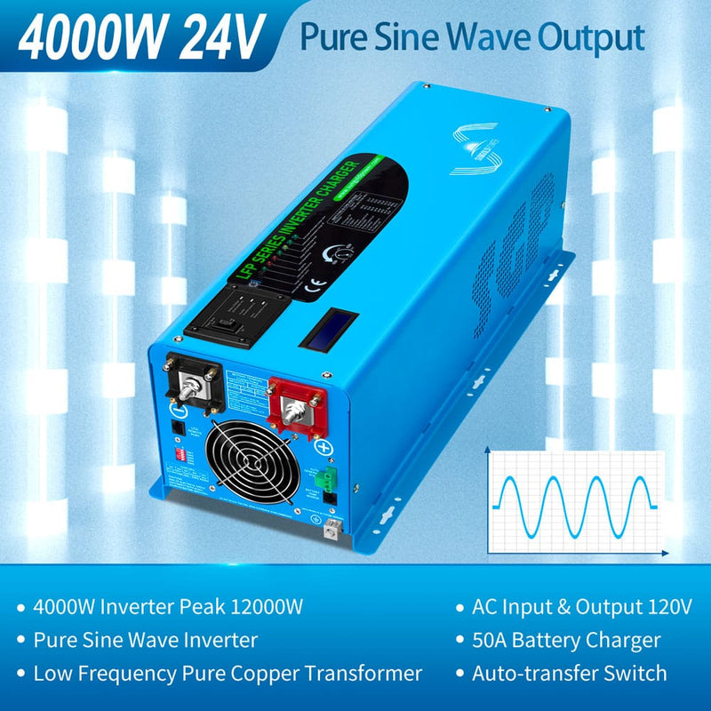 SunGold Power 4000W 24V LFP Pure Sine Wave Low Frequency Inverter