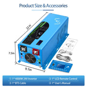 SunGold Power LFP Series Low Frequency Inverter Dimensions & Accessories