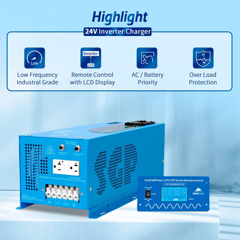 SunGold Power 3000W DC 24V Low Frequency Inverter highlight features 