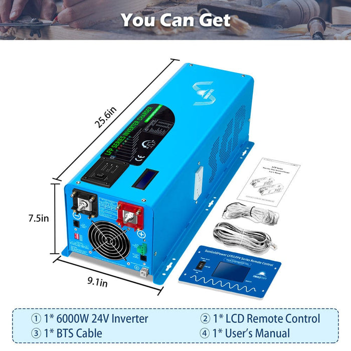 SunGold Power 6000W Wave Inverter Charger Dimensions