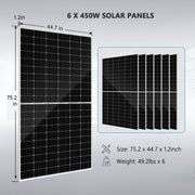 SunGold Power Solar Panels Specs 6X 450W
