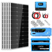 SunGold Power Off Grid Solar Kit 3000W Inverter 12VDC 120V Output LiFePO4 Battery 600 Watt Solar Back up set up