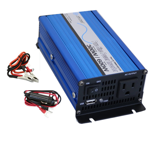 Aims Power 300 Watt Pure Sine Inverter with Cables