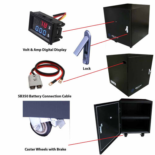 Aims Power Industrial Grade Battery Cabinet - Holds 4 Batteries Main Box View