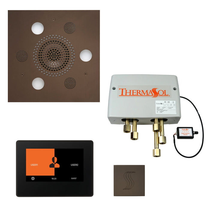 ThermaSol Total Wellness Package with 7" ThermaTouch Control, Serenity Square Rainhead, SteamVection Square