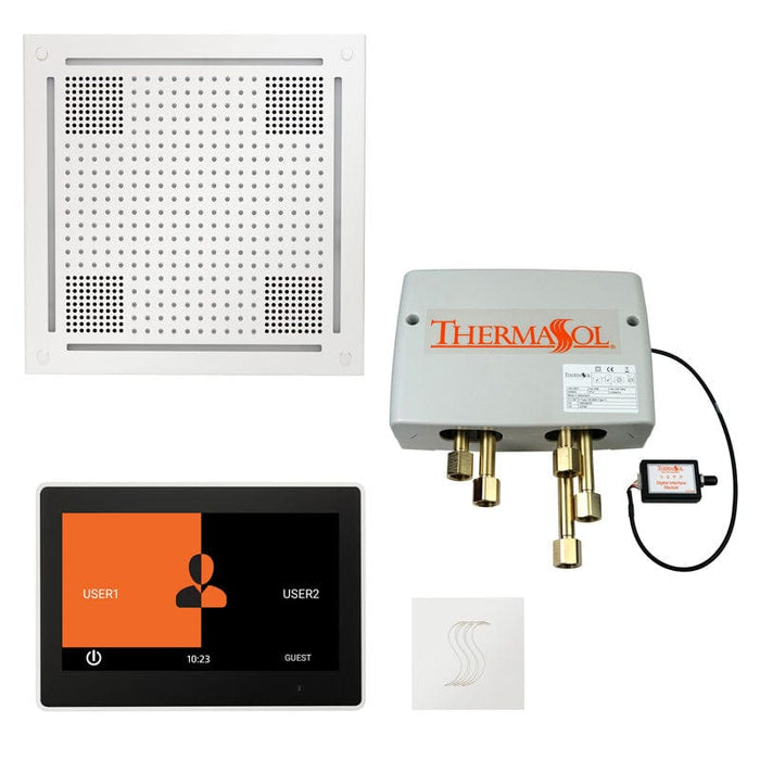 ThermaSol Total Wellness Package with 10" ThermaTouch Square, HydroVive 18 Rainhead, SteamVection Square