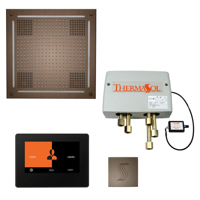 ThermaSol Total Wellness Package with 7" ThermaTouch Square, HydroVive 18 Rainhead, SteamVection Square