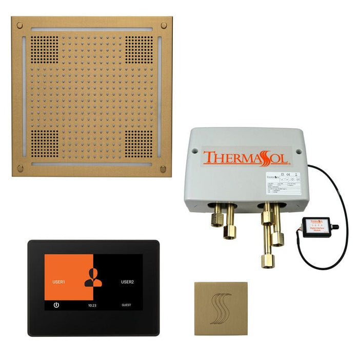 ThermaSol Total Wellness Package with 7" ThermaTouch Square, HydroVive 18 Rainhead, SteamVection Square