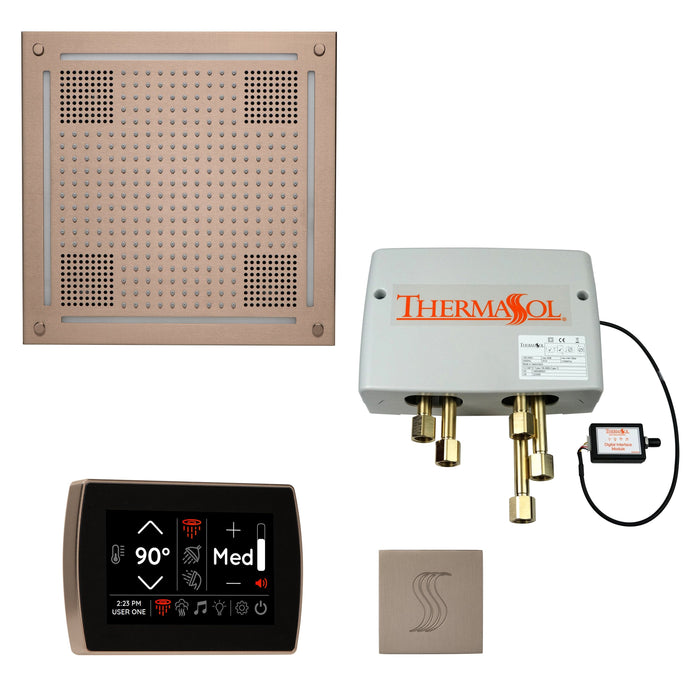 ThermaSol Total Wellness Package with SignaTouch Control, HydroVive 18 Rainhead, SteamVection Square